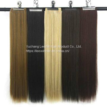 Straight Style 55Cm Single Color 5 Clips in Synthetic Hair Extension 100g-120g Matt Fiber 5pcs/lot photo-3