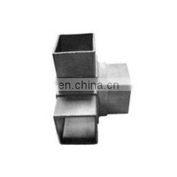 3 Way Pipe Connector for Square Tube 50*50mm Stainless Steel Stairway Corner  Elbow