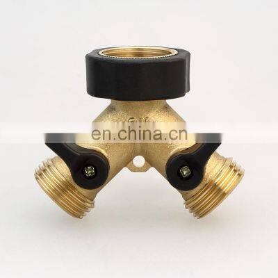 2 Way Garden y Brass Water Pipe Hose Connector