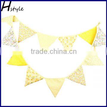 Yellow Cotton Fabric,Double Sided Bunting,Banner,Flag,Event PL004