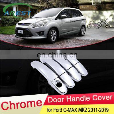 for Ford C-MAX C MAX MK2 2011 2012 2013 2014 2015 2016 2017 2018 2019 Chrome Door Handle Cover Exterior Car Stickers Accessories