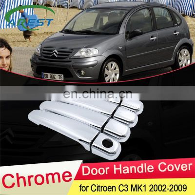 for Citroen C3 MK1 2002 2003 2004 2005 2006 2007 2008 2009 Chrome Door Handle Cover Trim Catch Car Set Cap Styling Accessories