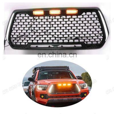 With LED Turn Signal Lights &Day Lights Front Grille Grill for Tacoma 2016-2020 photo-3