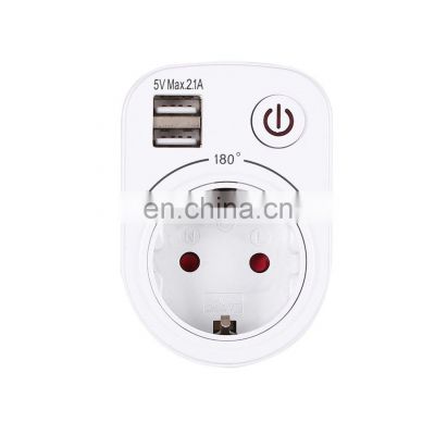 Smart Plug USB Timer Socket Rotatable Dual Timing SocketPortable Wall Travel USB Socket