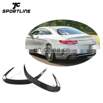 Carbon Rear Bumper Fins for Mercede s Ben z S-Class S500 S550 S63 S65 AMG Coupe14-18