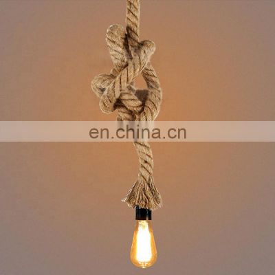 Hot Sale Single Head Hemp Rope Pendant Light E27 Vintage Hanging Light