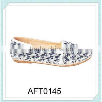 wave design fabric casual shoes with linen edge