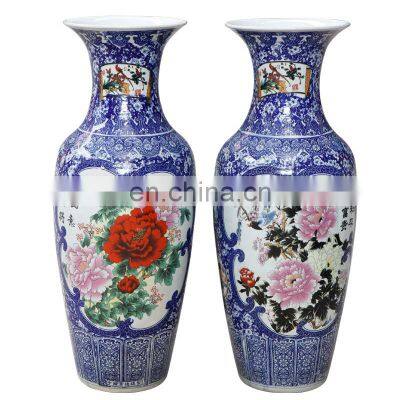 Instant retro natural ceramic tall vase for home decoration