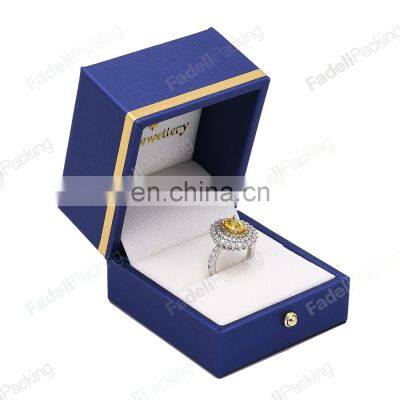 Fadeli PU Jewellery Boxes For Ring Gift Packaging Custom Logo PU Leather Jewelry Box