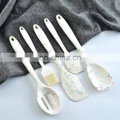 Silicone Spatula Full Package Color Dot Series Kitchen Set Integrated Cooking Shovel Spoon 10 Pcs a Set photo-2