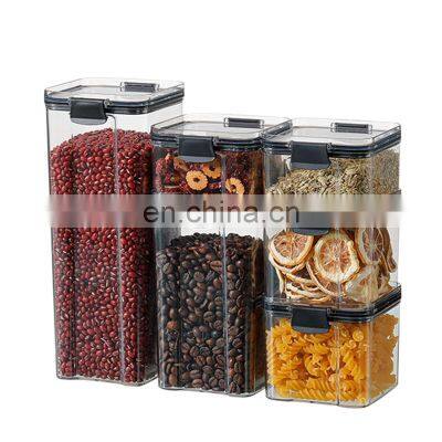 Good quality stackable glass bottle lid dry cereal jar grain plastic box food storage set air tight food storage containers