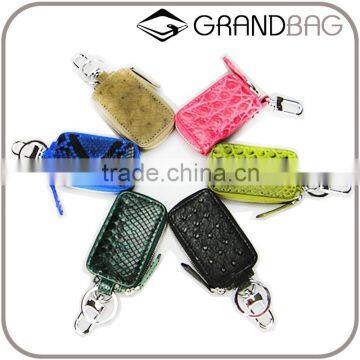 Guangzhou High Quality Custom Luxury Crocodile Python Ostrich Rare Animal Skin Leather Car Key Case Key Holder