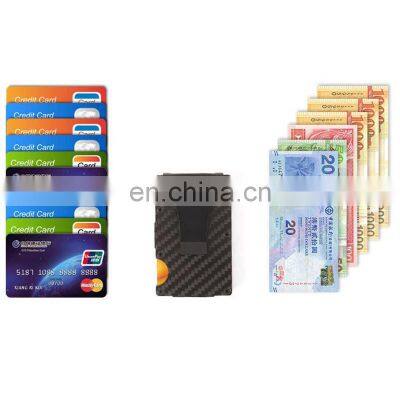 2021 New Minimalist Carbon Fiber Card Case With Money Clip Aluminum Wallet Metal Rfid Credit Card Holder Wallet Rfid Blocking photo-5