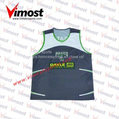 New Style Customized Sublimation 100% Polyester Singlet of High Quality