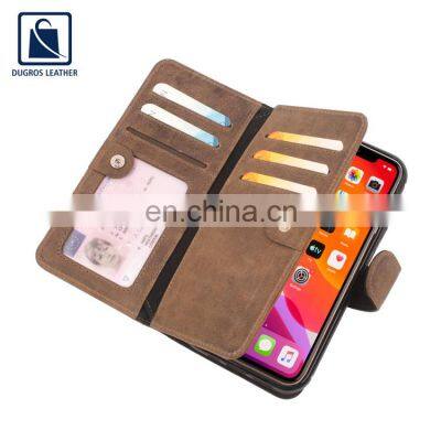 Reputed Exporter of Suede Lining Anthracite Fitting Eye Catching Pattern Genuine Leather Phone Mobile Case at Good Price