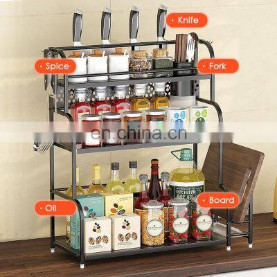 Kitchen Organizer Stainless Steel Spice Organizer Rack Oil Bottle Organizer Condiment Holder Rack Free Stand photo-3