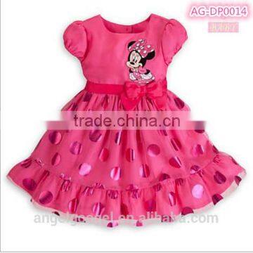 kids short sleeve princess frock design dress for girls AG-DP0014