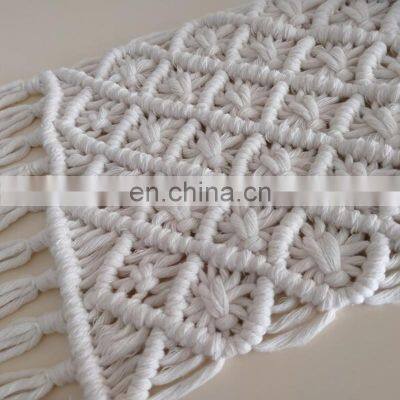 New Arrival White Macrame Table Runner Tasseled, White Table Runner, Wedding Gift Idea Wholesale in Vietnam photo-5