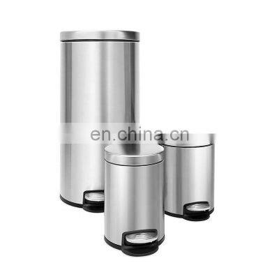 Stainless Steel Trash Can with Lid Large Garbage Pedal Bin for Kitchen and Home Supplies