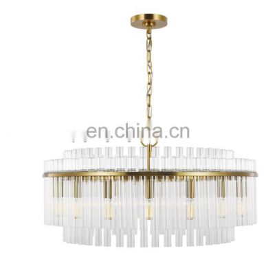 Modern Design Indoor Decoration Fixture Luxury Showroom Hall Hotel Villa Glass Copper Crystal Led Ceiling Chandelier