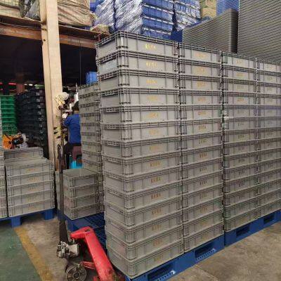 Plastic Logistics Box, Factory Circulation and Turnover Box, Box With Iron Handle, Can be Stacked on Top of Each Other