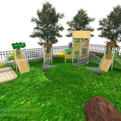 Factory-integrated Design Non-standard Large Stainless Steel Slide, Outdoor Scenic Area and Community Children's Playground Equipment, Climbing Net, Non-powered Facilities, Customized photo-2