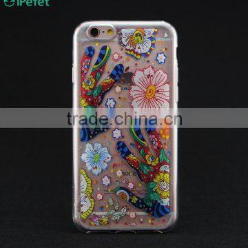 Bright Fashion Doodle Transparent Crystal Cell Phone Case Cover For iPhone 6/s
