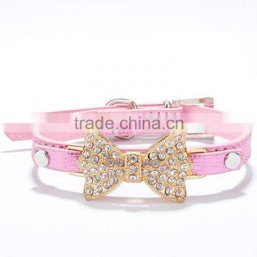 Wholesale Serpentine Pet Collar Diamond Gold Bowknot Pet Collar photo-4