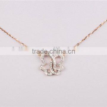 Dubai Jewellry Butterfly Necklace Girl's Silver Sterling Necklace Fashion Jewelry photo-2