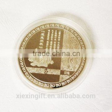 2015 newest die casting gold silver plated 3D custom engraved silver coins