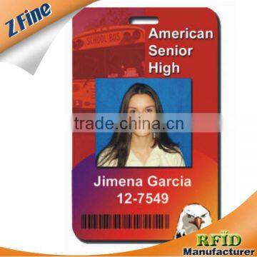 plastic photo id card for staff or student have a hole