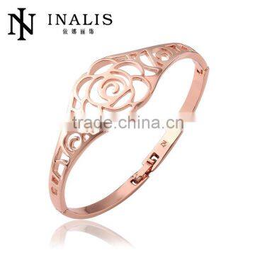 New Arrival Anti-allergic Tin Alloy Flower Design Dubai Gold Jewelry Bracelet