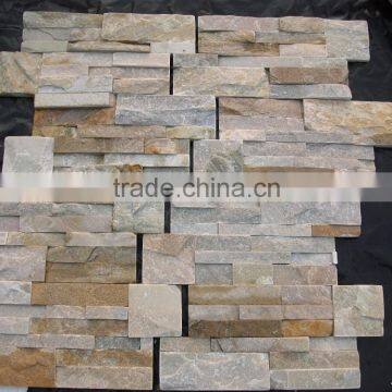 wholesale high quality cheaper price size 18*35cm yellow slate culture stone/stacked stone