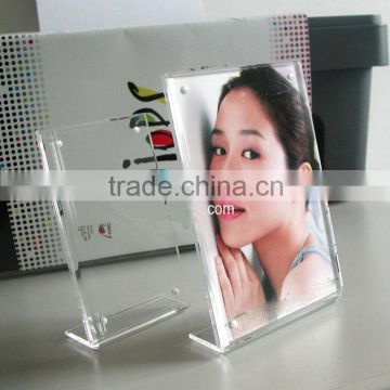 acrylic photo/picture frame with two sides magnet