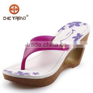 2014 high heels fashion ladies flip flops wedge Roma slippers pvc jelly shoes fashion lady shoes