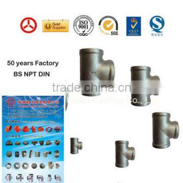 OEM Malleable iron pipe fitting tee, gi pipe, banded tee