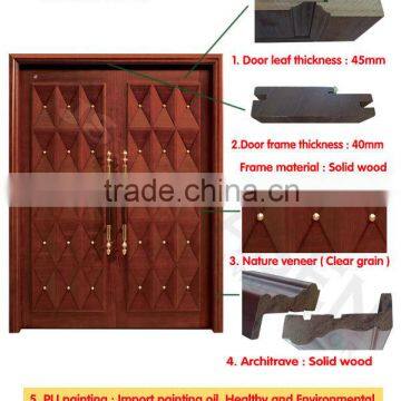 Knots Old Engineered MDF Main Door Designs Double Door photo-2