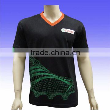 100% cotton short sleeve v-neck cheap custom t-shirt