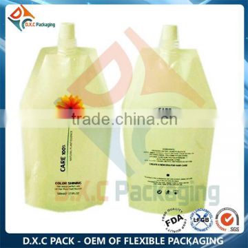 Free Samples Hair Dye Spout Bag, Hair Oil Spout Packaging, Hair Mask Spout Pouch