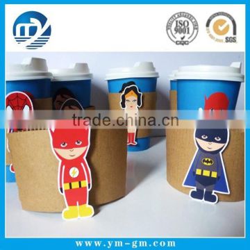 Custom corrugated 10oz / 12oz / 16oz printed noodle paper cup sleeve or for hot drink