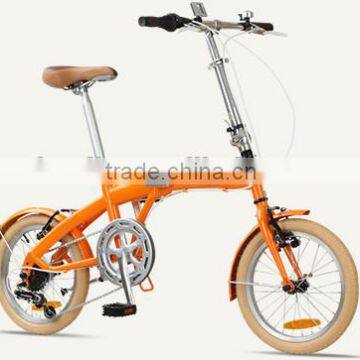 China new design popular 7 speed light weight orange cheap folding bike for sale