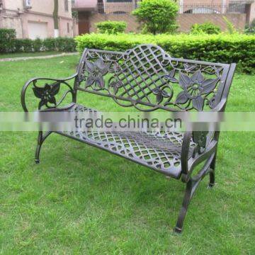 French Style Cast Aluminum Iron Metal park bench garden chair