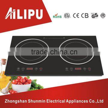 European style desk top 2 head induction cooker/dual burners induction stove/double hotplates cooktop