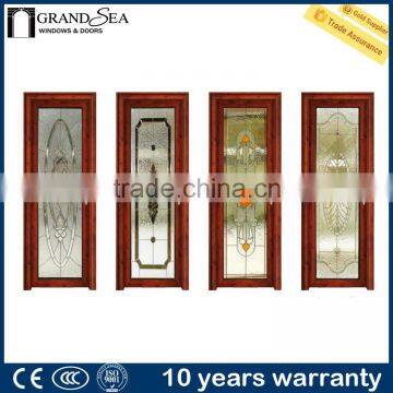Waterproof Frosted Custom Swing Aluminium Glass Bathroom Door Wooden Corlor for Villa Quality Choice photo-5