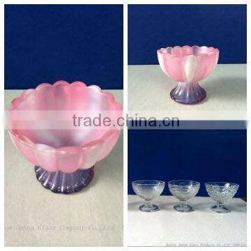 High foot colored glass cup for ice cream DH439