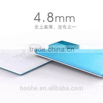 Hoohe 4.8mm Ultra thin Credit card power bank charger,wallet power bank ,travel card power bank