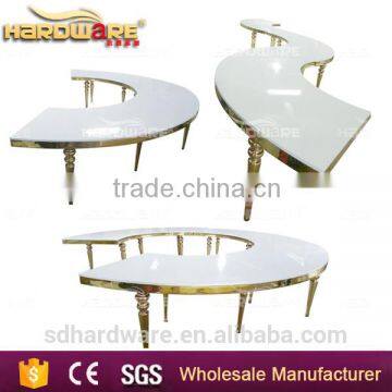 half round wedding banquet table led golden dining table