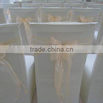 Spandex Lycra Chair Cover With Organza Sash for Wedding