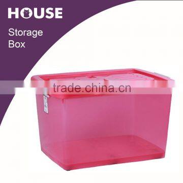 45L colorful clear potato storage box on wheels