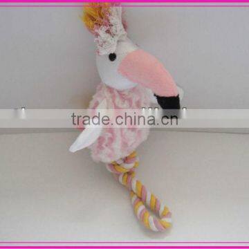 2015 soft pet toy plush rope bird